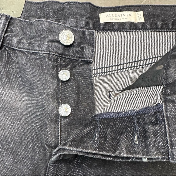 All Saints switch black washed skinny men’s shorts Sz 34 - Picture 10 of 11